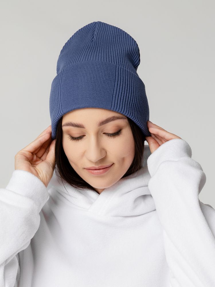 Шапка Real Rib, синяя (джинс) / Миниатюра WWW (1000)