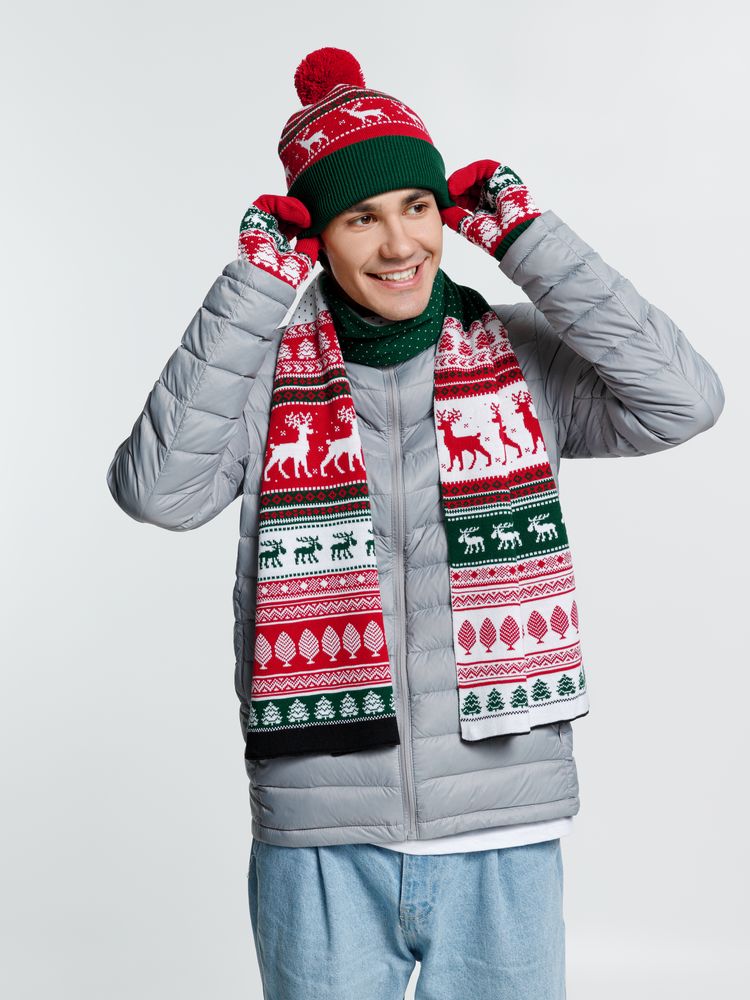 Шарф Mirakler, красный с зеленым / Миниатюра WWW (1000)