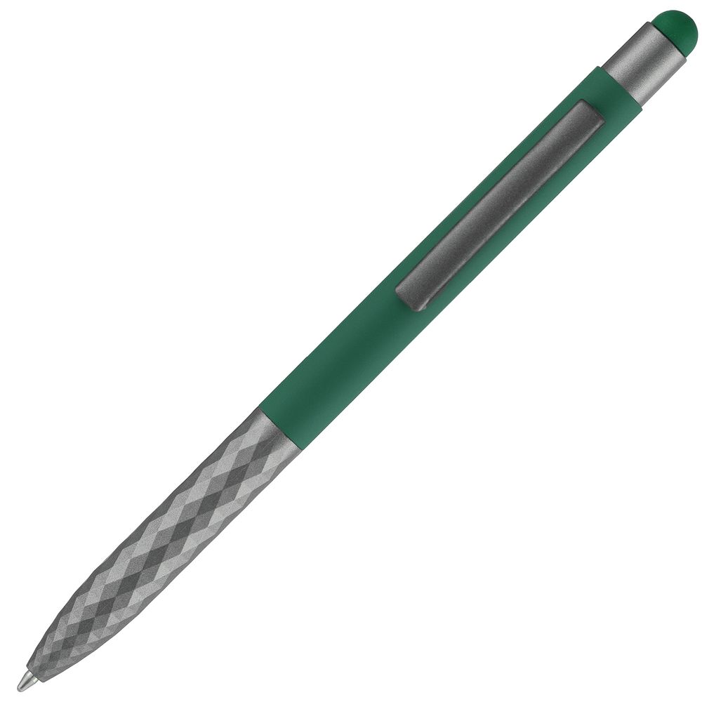 Ручка шариковая со стилусом Digit Soft Touch, зеленая / Миниатюра WWW (1000)