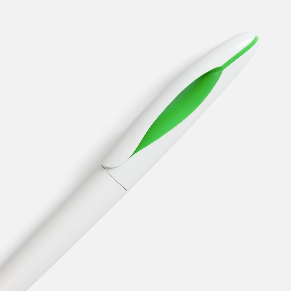 Ручка шариковая Nave, белая с зеленым / Миниатюра WWW (1000)