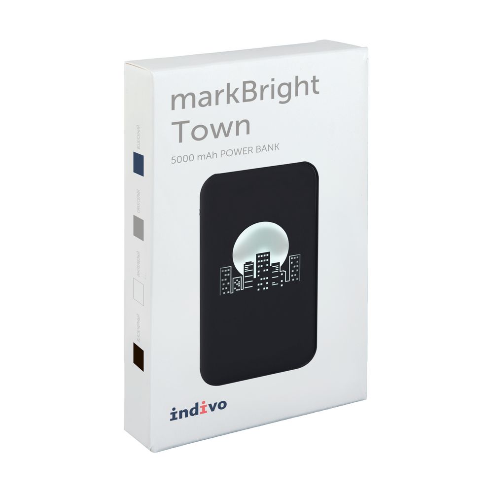 Аккумулятор с подсветкой Big Data, 5000 мАч, синий / Миниатюра WWW (1000)