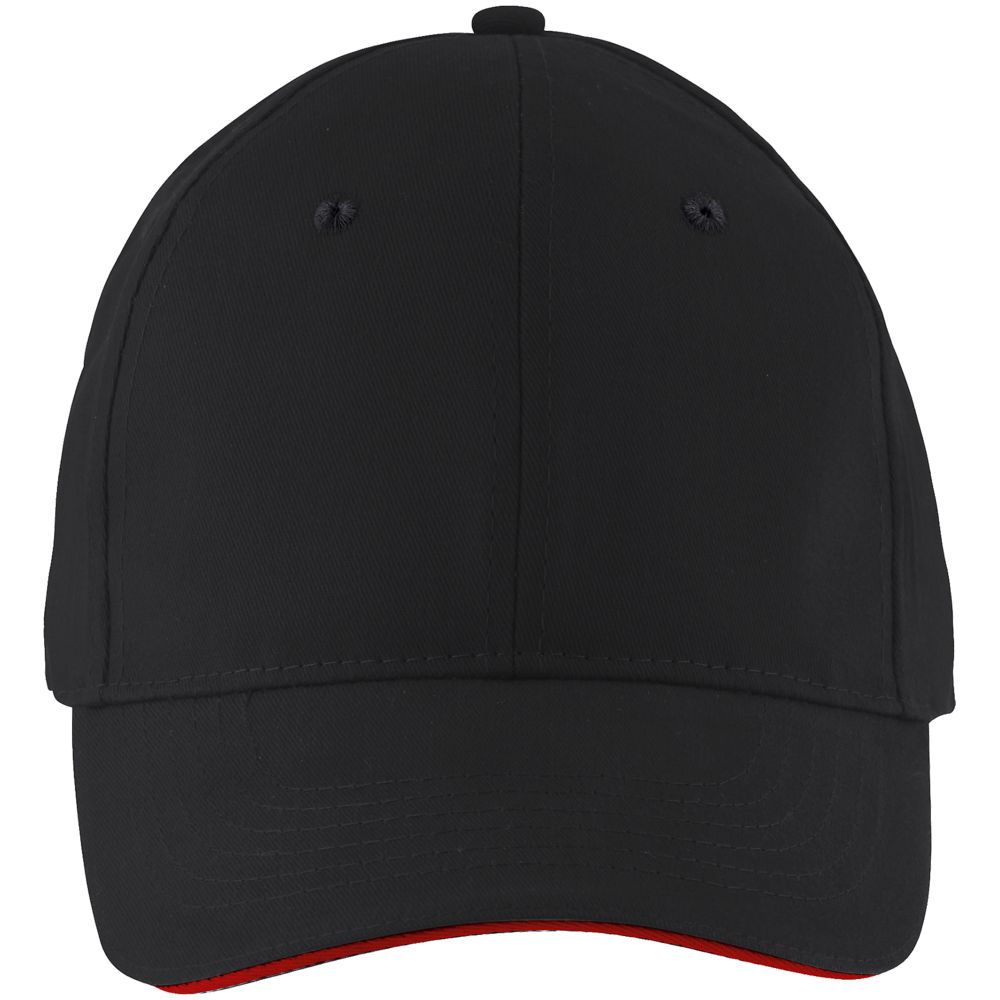 Бейсболка Solar, черная с красным / Миниатюра WWW (1000)