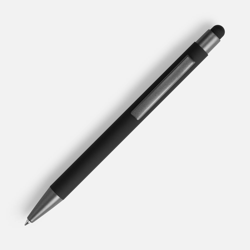 Ручка шариковая Atento Soft Touch Stylus со стилусом, черная / Миниатюра WWW (1000)