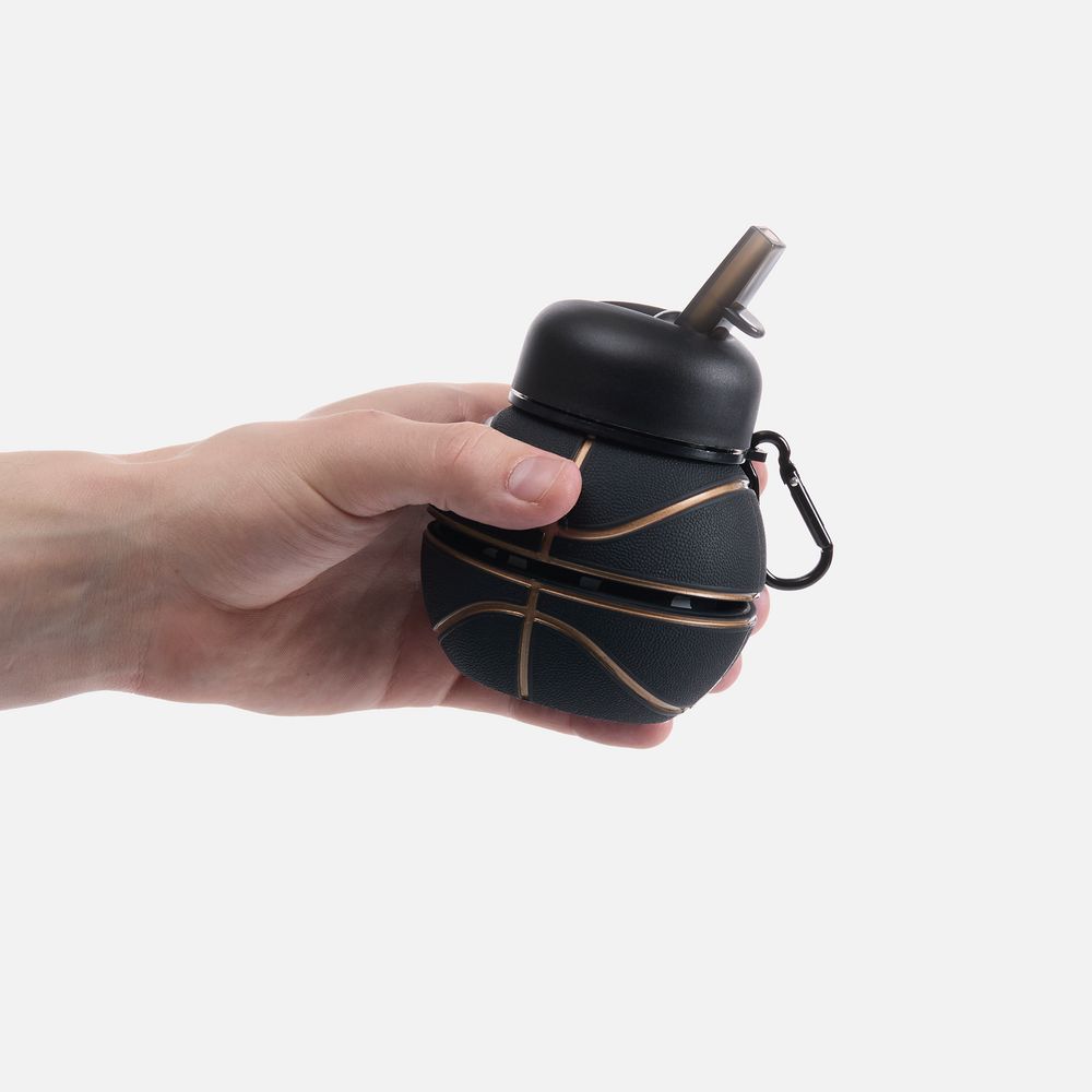 Складная бутылка для воды Basketball Flex, черная / Миниатюра WWW (1000)