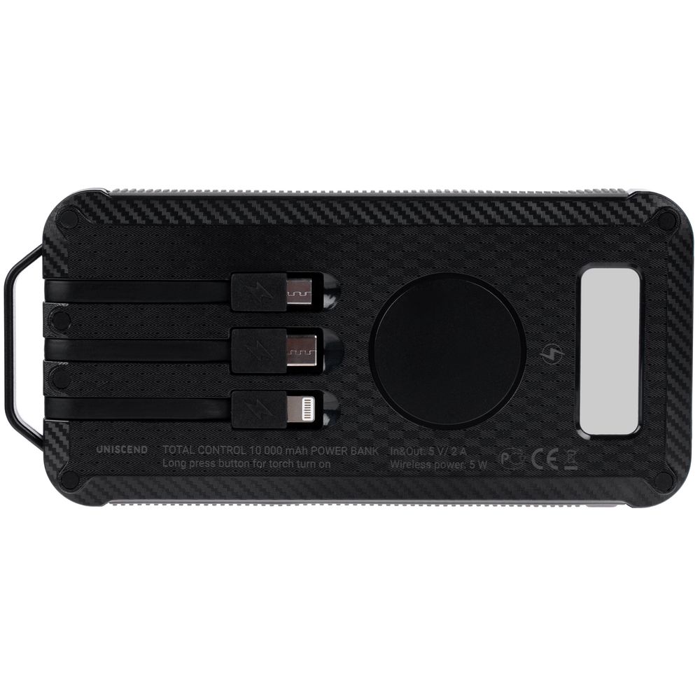 Аккумулятор защищенный Total Control 10000 мАч, черный с серым / Миниатюра WWW (1000)