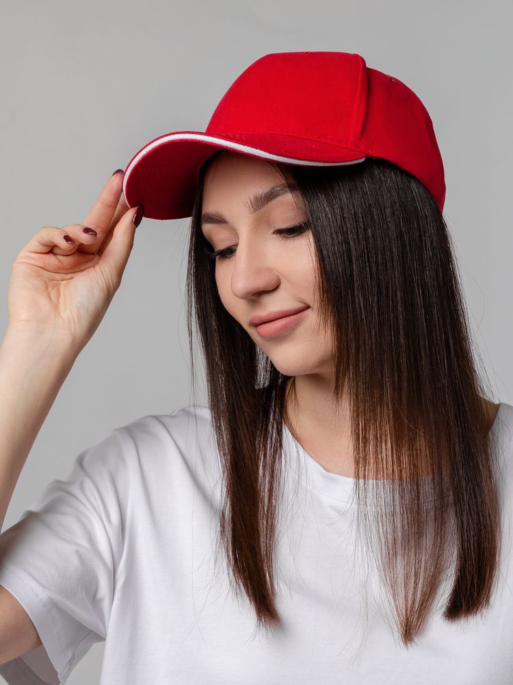 Бейсболка Unit Generic, красная с белым кантом / Миниатюра WWW (1000)