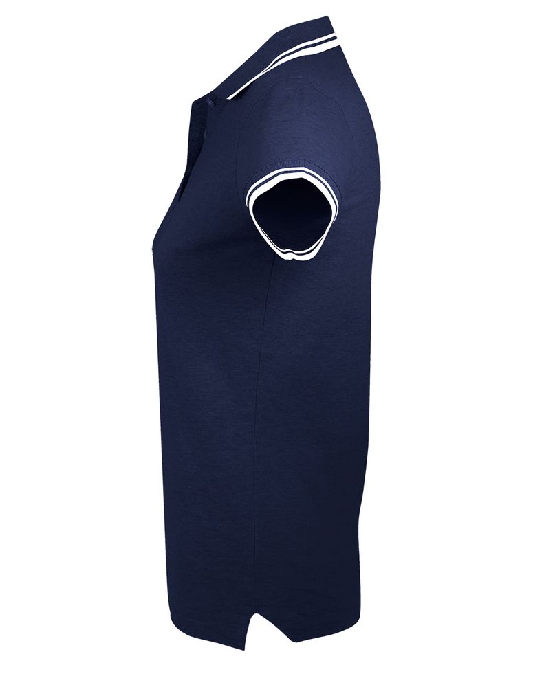 Рубашка поло женская Pasadena Women 200 с контрастной отделкой, темно-синяя с белым / Миниатюра WWW (1000)