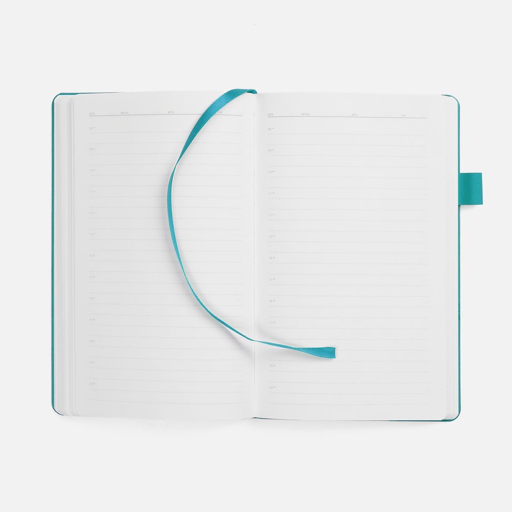 Ежедневник White Shall, недатированный, бело-бирюзовый / Миниатюра WWW (1000)
