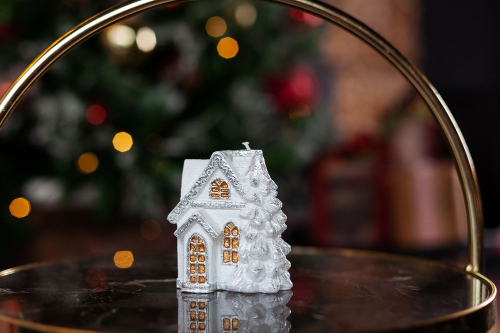 Свеча Christmas Twinkle, домик / Миниатюра WWW (1000)