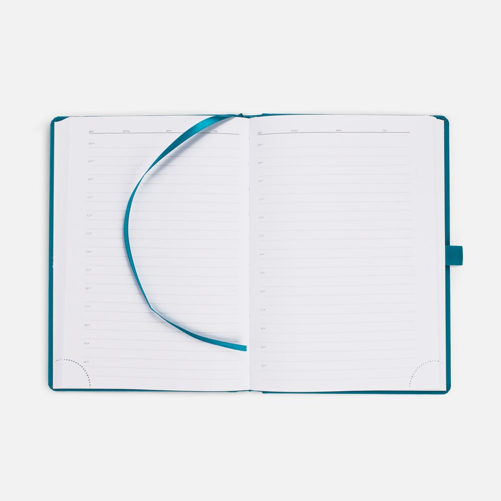 Ежедневник Favor Metal, недатированный, бирюзовый / Миниатюра WWW (1000)