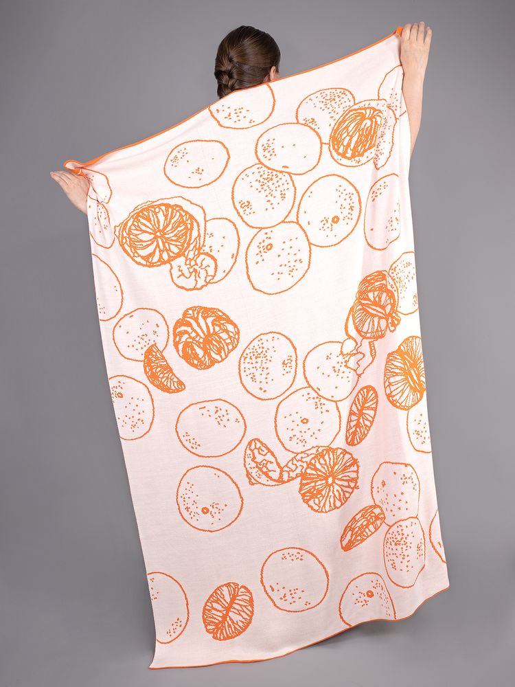 Плед Citrion, оранжево-белый / Миниатюра WWW (1000)