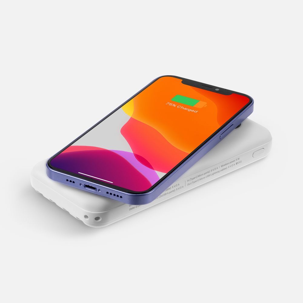 Аккумулятор Omni Qi 10000 мАч, ver.2, белый / Миниатюра WWW (1000)