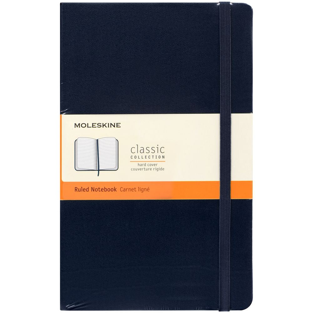 Записная книжка Moleskine Classic Large, в линейку, синяя / Миниатюра WWW (1000)