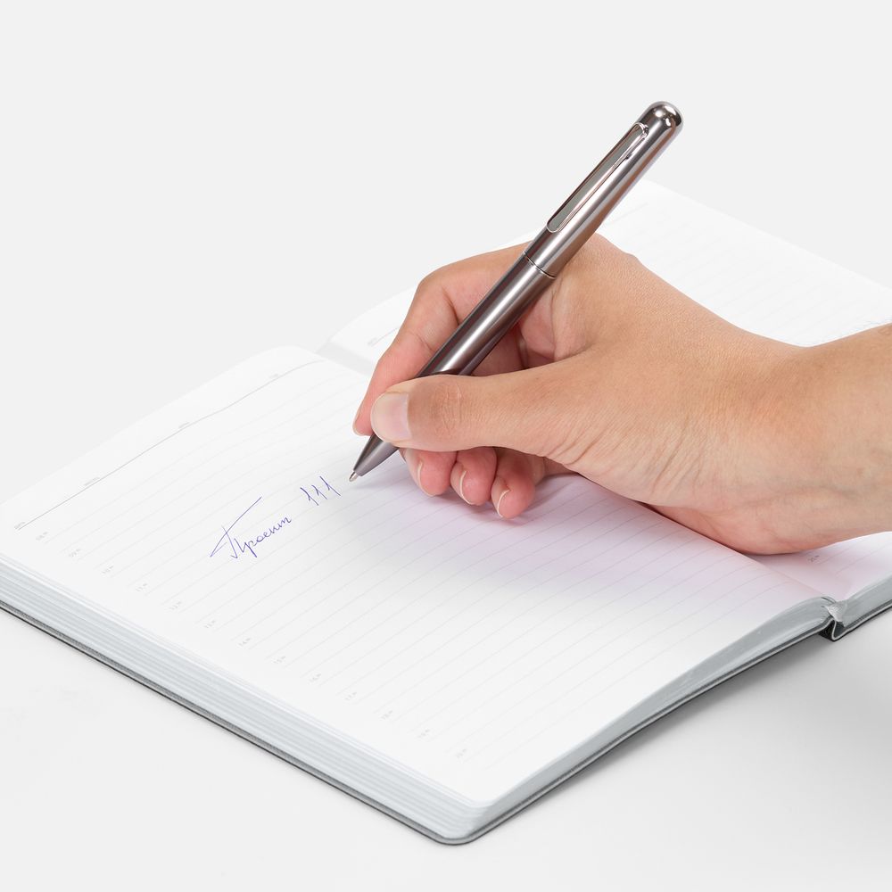 Ручка шариковая Scribo, серо-стальная / Миниатюра WWW (1000)