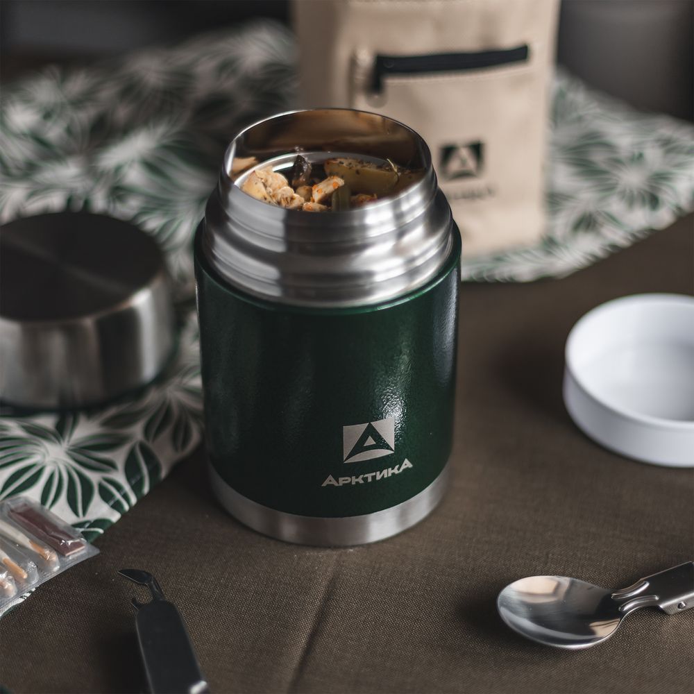 Термос для еды в чехле «Арктика 800», зеленый / Миниатюра WWW (1000)