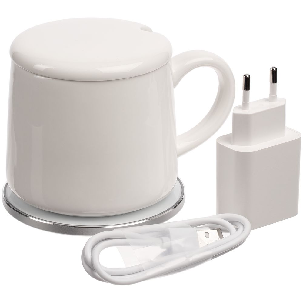 Кружка с подогревом и беспроводной зарядкой Dual Base ver. 2.0, белая / Миниатюра WWW (1000)