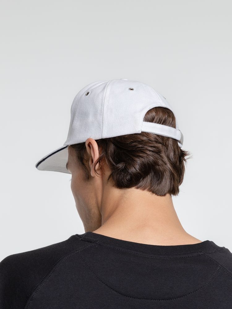 Бейсболка Classic, белая с темно-синим кантом / Миниатюра WWW (1000)