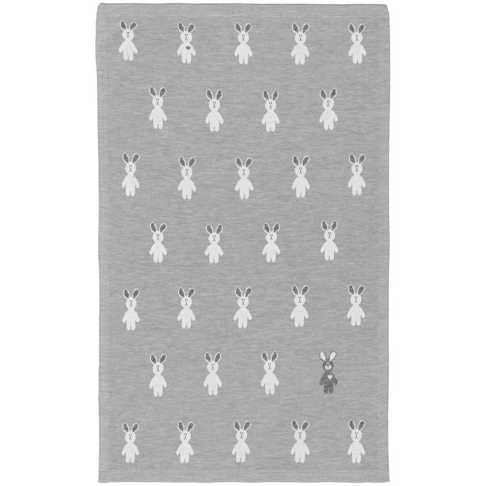 Плед детский с зайками Beastie Toys, серый / Миниатюра WWW (1000)