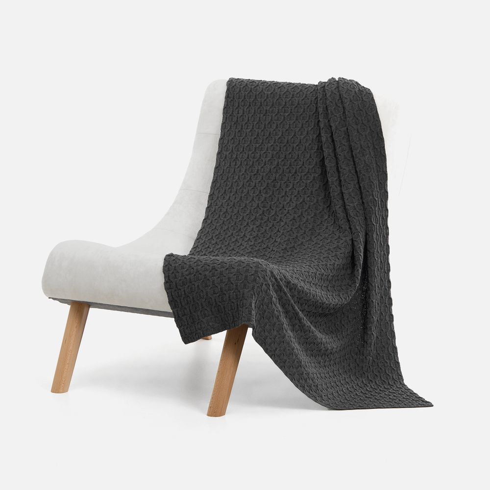 Плед Braidera, темно-серый меланж (асфальт) / Миниатюра WWW (1000)