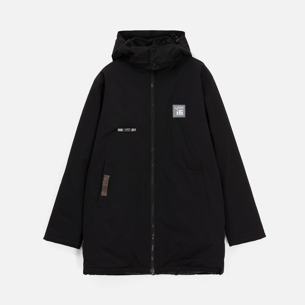 Куртка-парка унисекс Sfera, черная / Миниатюра нанесения (1000)