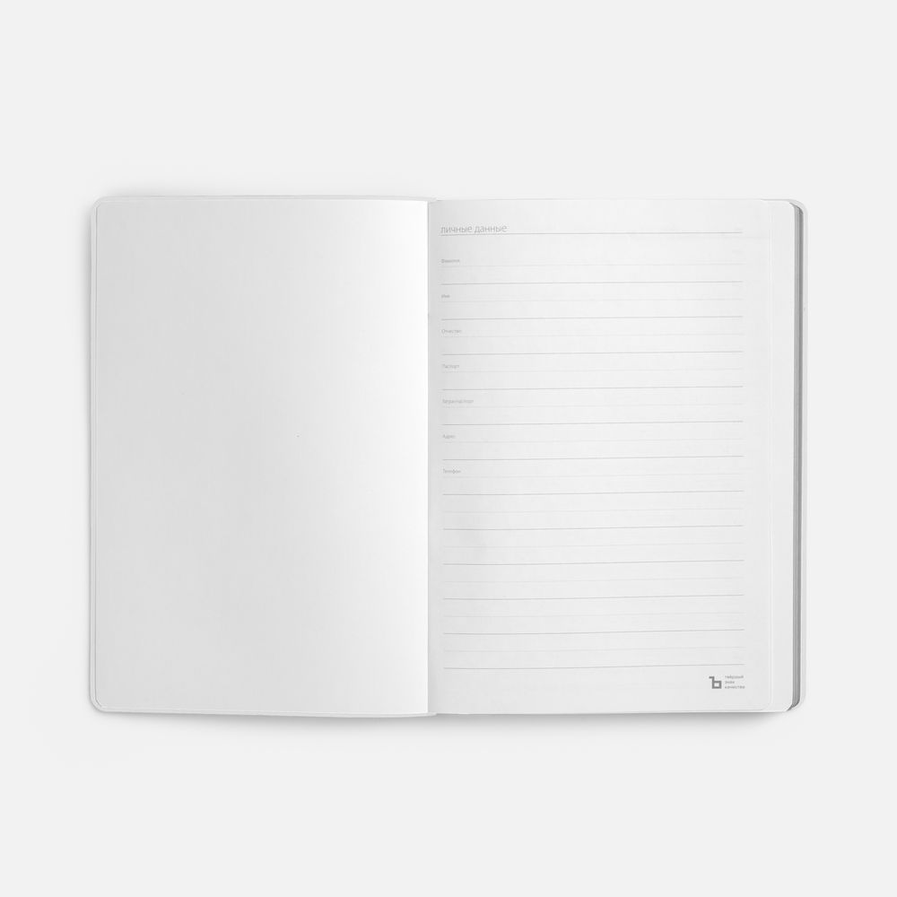 Ежедневник Nebraska Flex, недатированный, белый с серебристым / Миниатюра WWW (1000)