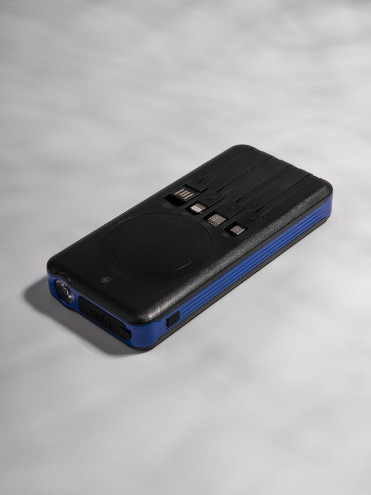 Аккумулятор с беспроводной зарядкой Holiday Maker Wireless, 10000 мАч, синий / Миниатюра WWW (1000)