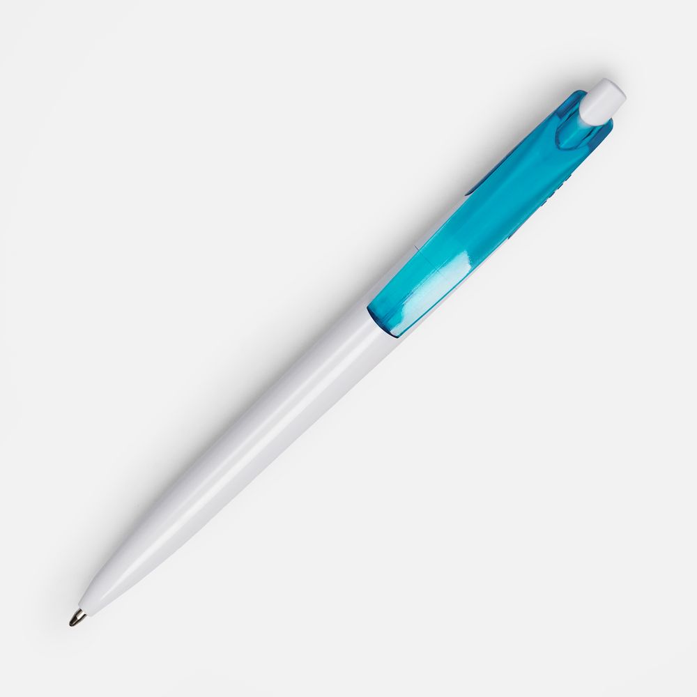 Ручка шариковая Bento, белая с голубым / Миниатюра WWW (1000)