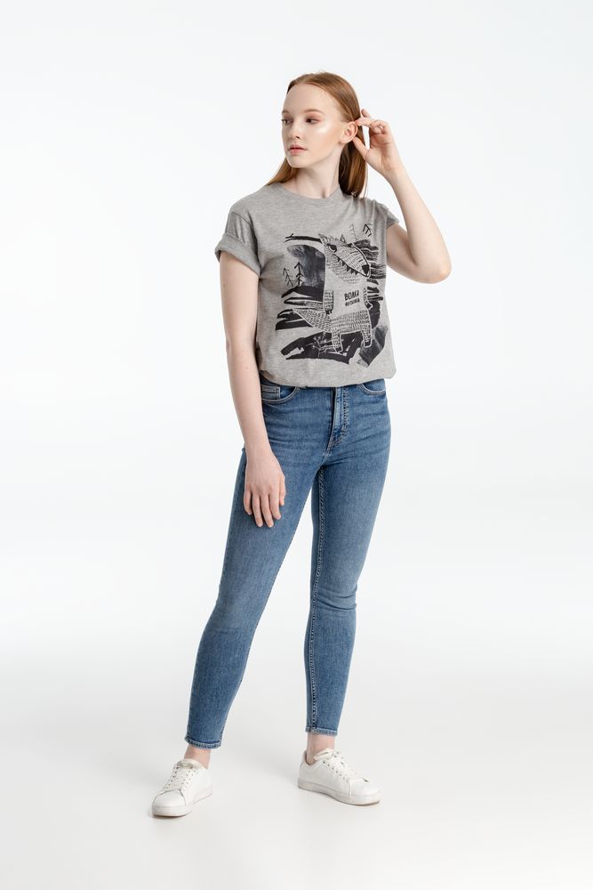 Футболка женская «Волка футболка», серый меланж / Миниатюра WWW (1000)