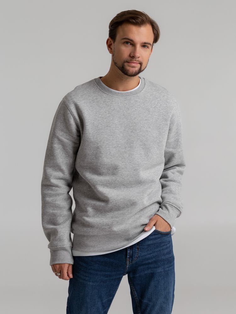 Свитшот унисекс King, серый меланж / Миниатюра WWW (1000)