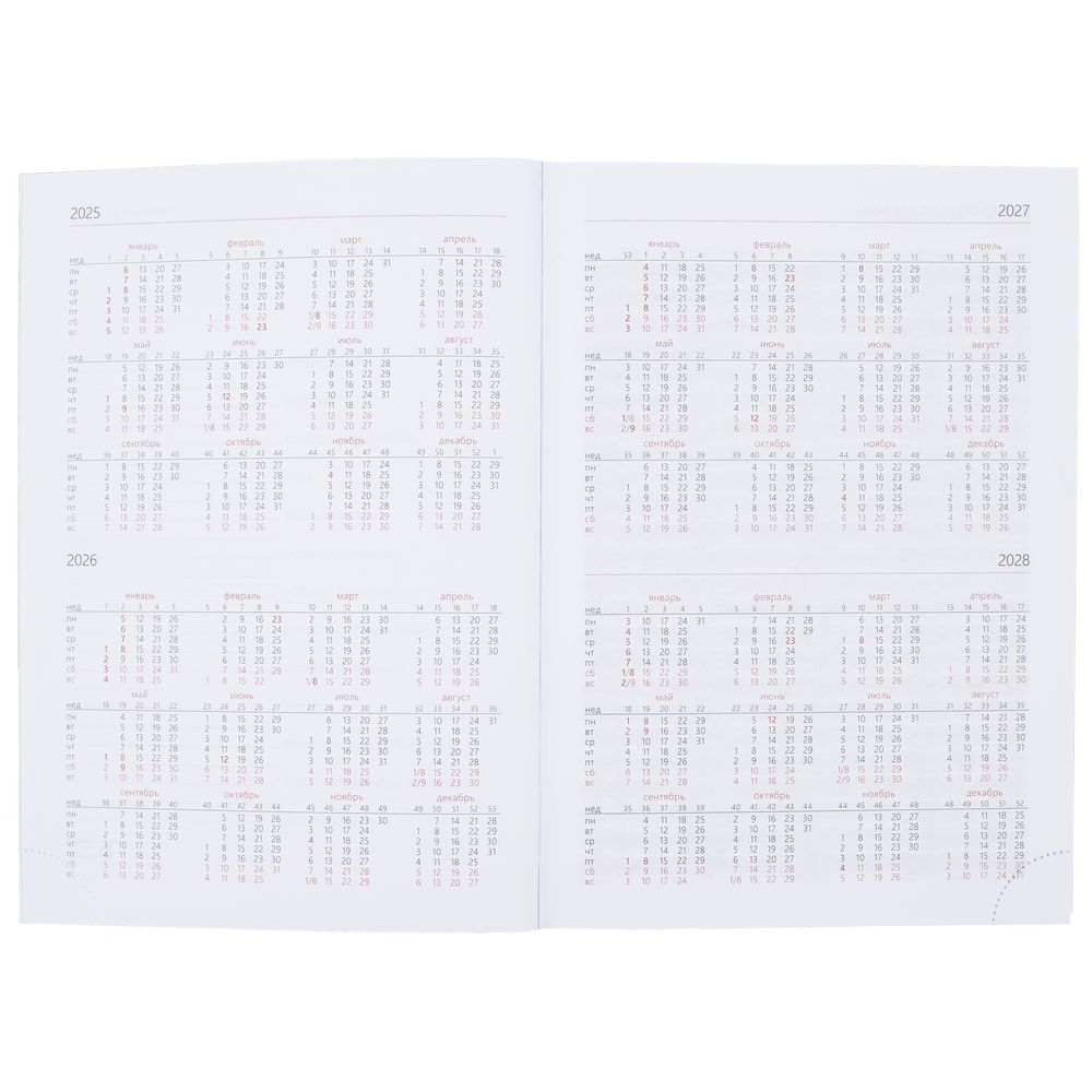 Ежедневник New Nebraska, датированный, красный / Миниатюра WWW (1000)