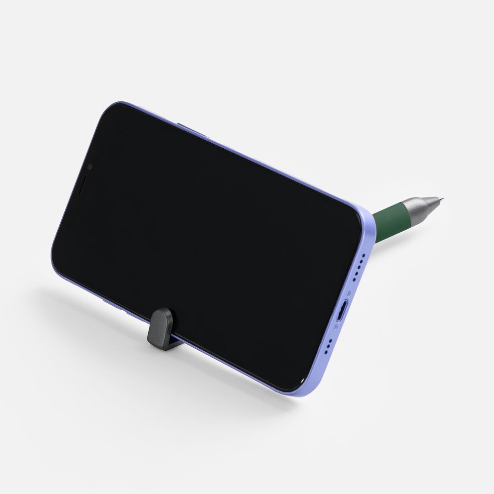 Ручка шариковая Standic с подставкой для телефона, зеленая / Миниатюра WWW (1000)