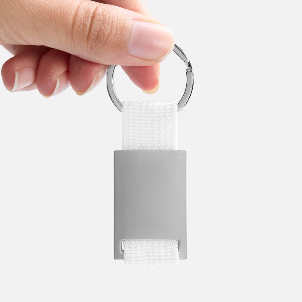 Брелок Inlet с тканевой вставкой, белый / Миниатюра WWW (1000)