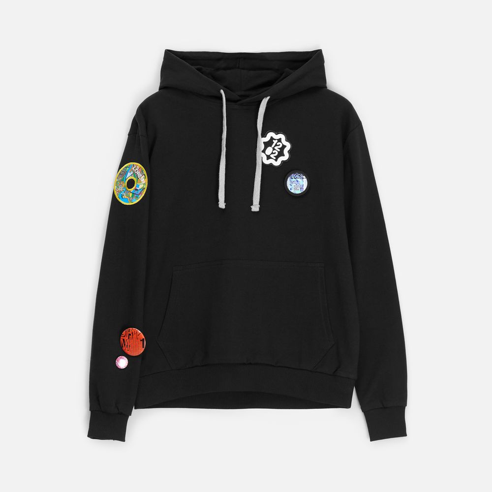 Толстовка с капюшоном Unit Kirenga, черная / Миниатюра нанесения (1000)