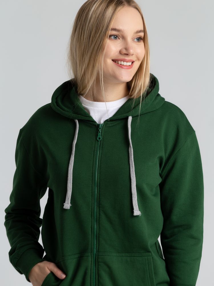 Толстовка с капюшоном на молнии Unit Siverga Heavy, темно-зеленая / Миниатюра WWW (1000)