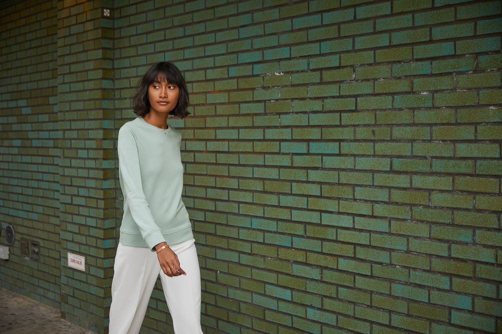 Свитшот женский BNC Organic, серо-зеленый / Миниатюра WWW (1000)