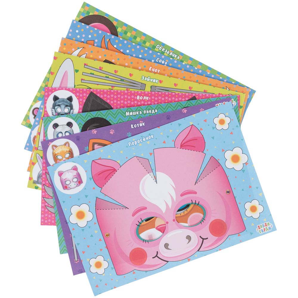 Набор масок «Вырезай и клей. Забавные животные» / Миниатюра WWW (1000)