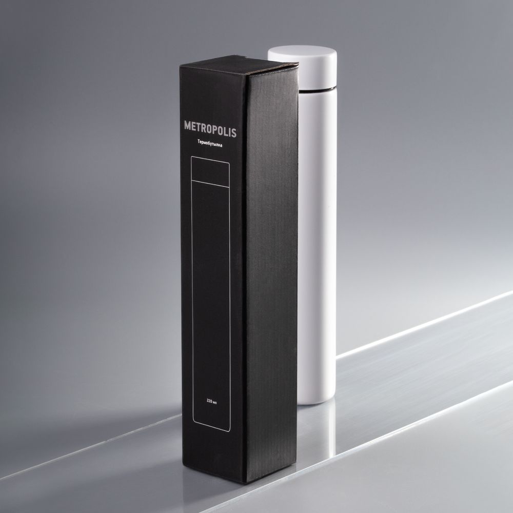 Термобутылка Metropolis, белая / Миниатюра WWW (1000)