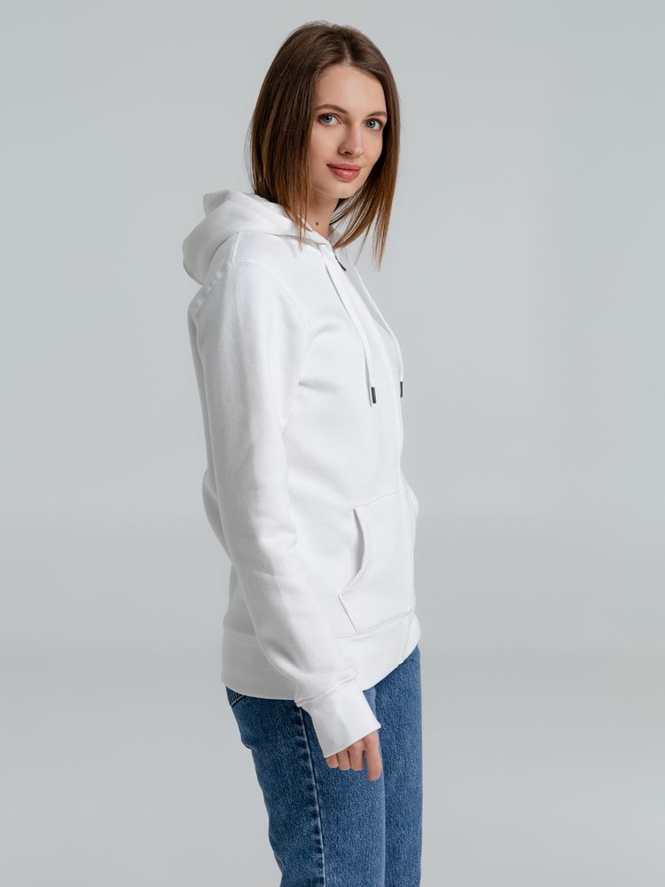 Толстовка с капюшоном на молнии унисекс King, белая / Миниатюра WWW (1000)