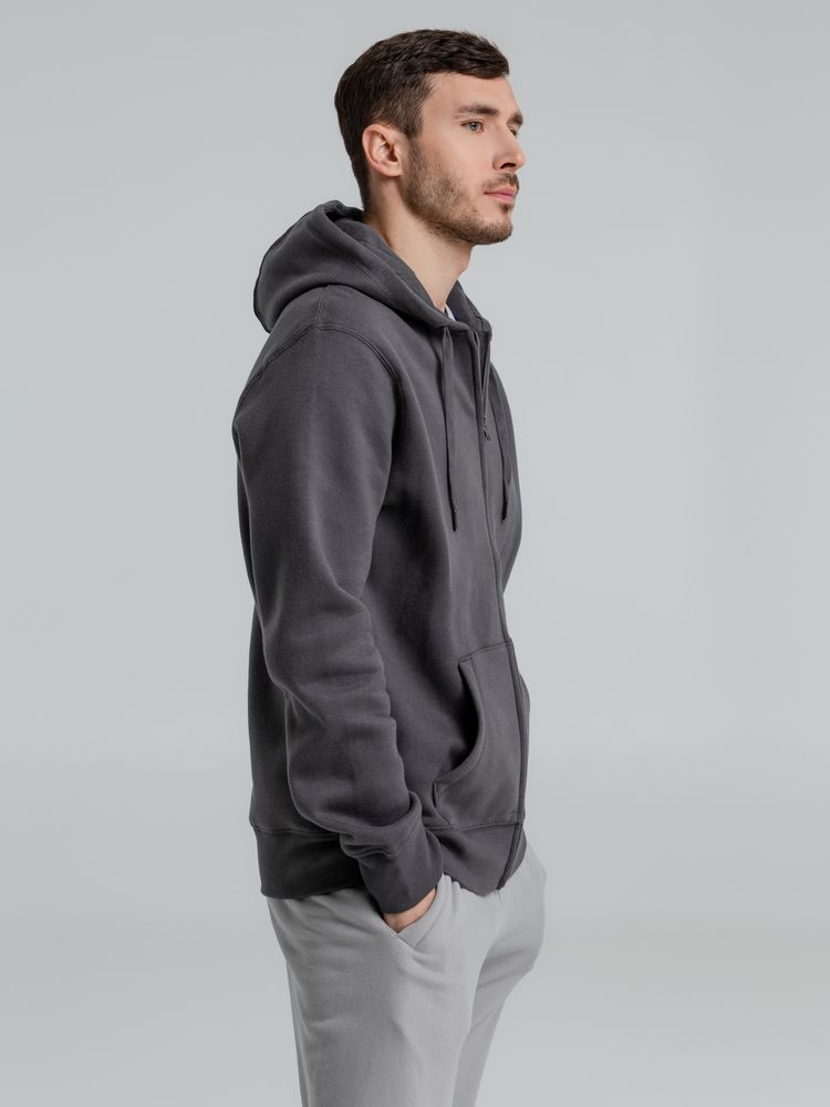 Толстовка с капюшоном на молнии унисекс King, темно-серая / Миниатюра WWW (1000)