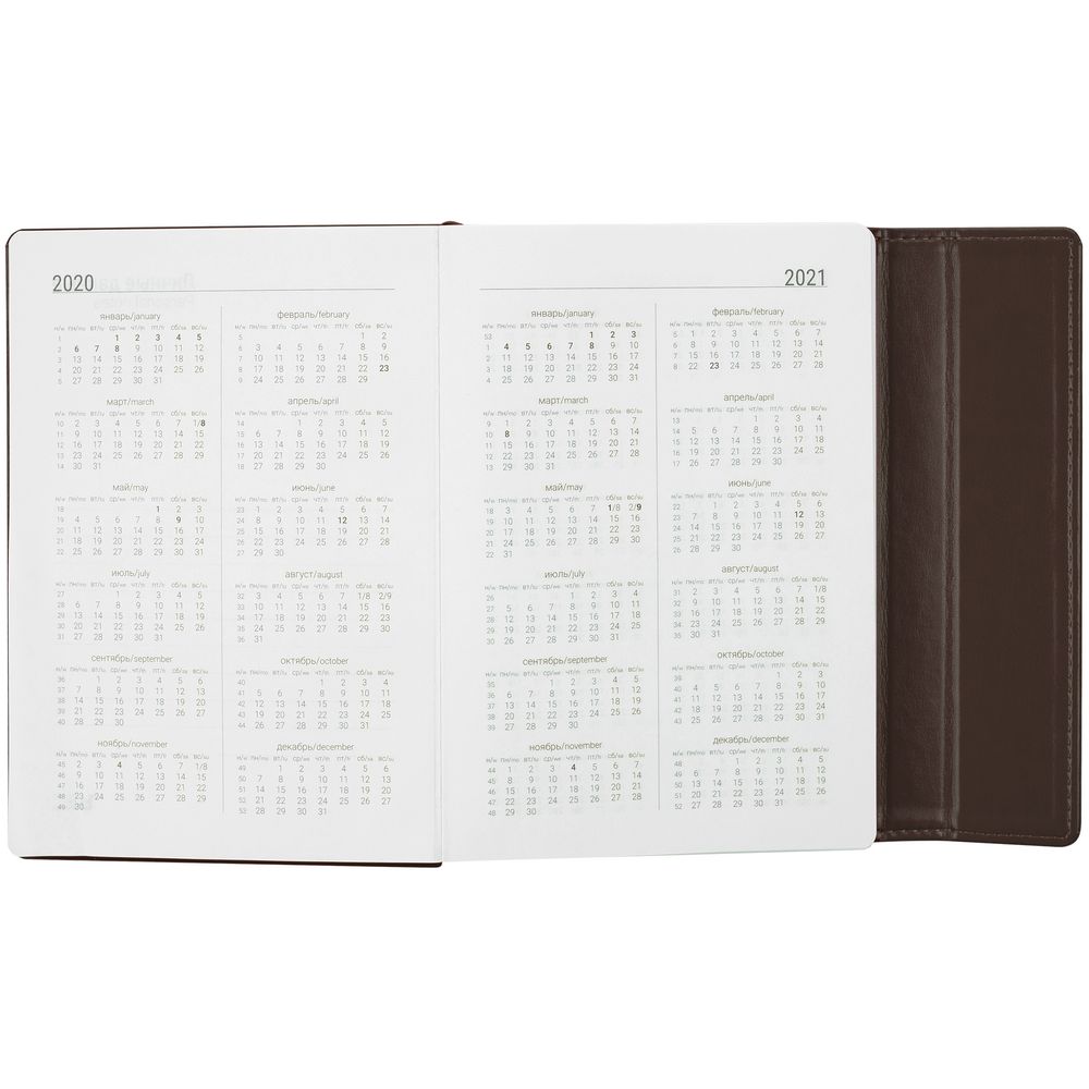 Ежедневник Flap, ver.2, недатированный, коричневый / Миниатюра WWW (1000)