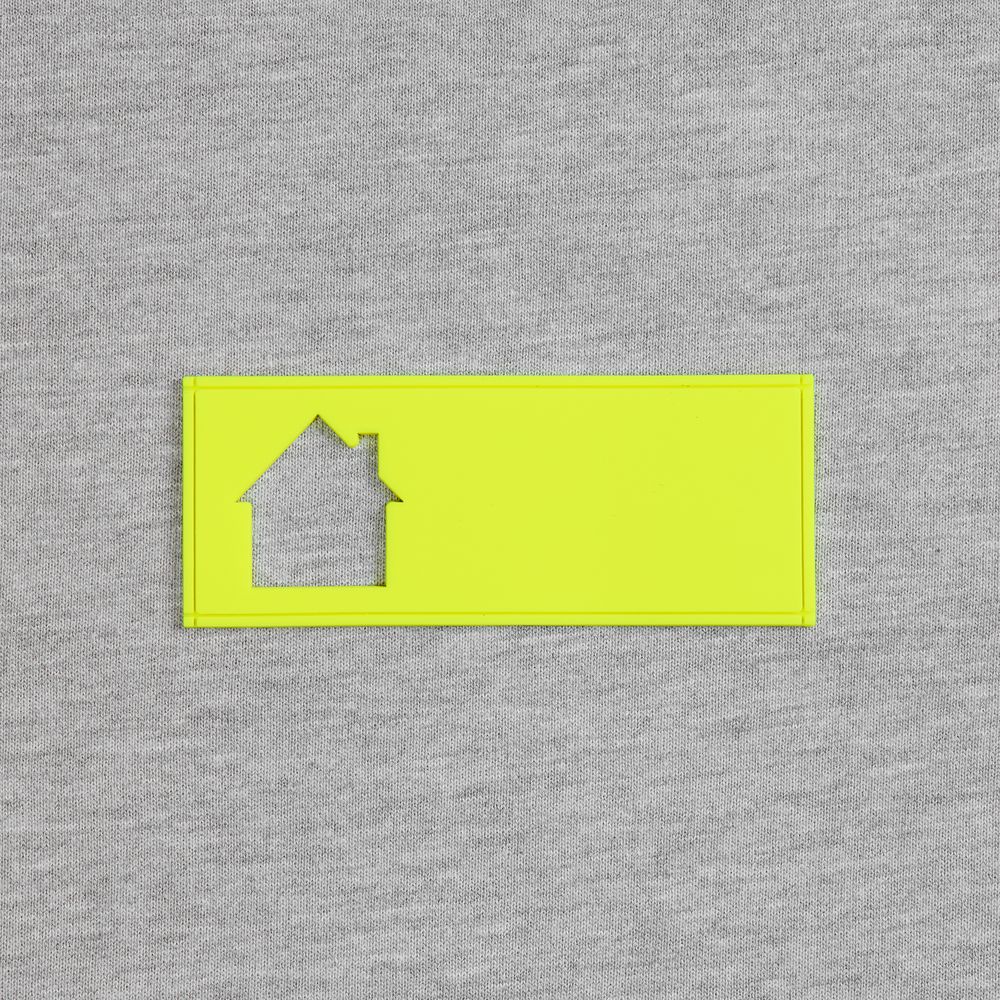 Лейбл из ПВХ с вырезом «Дом», желтый неон / Миниатюра WWW (1000)