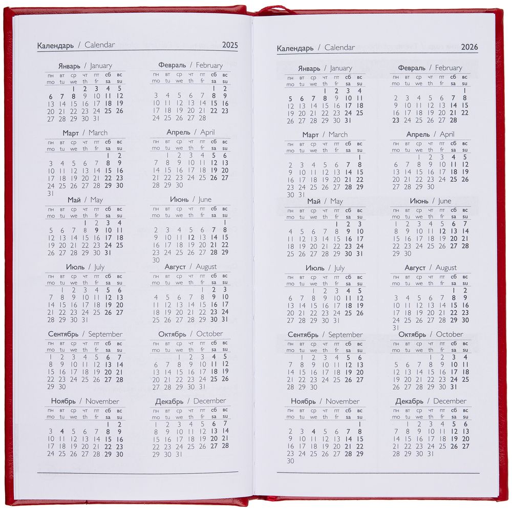 Еженедельник Baza, датированный, красный / Миниатюра WWW (1000)