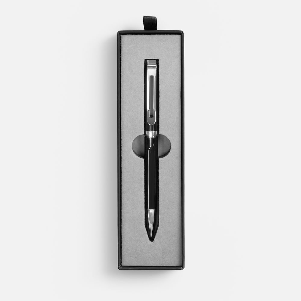 Ручка шариковая Phase, ver.2 в футляре, черная / Миниатюра WWW (1000)