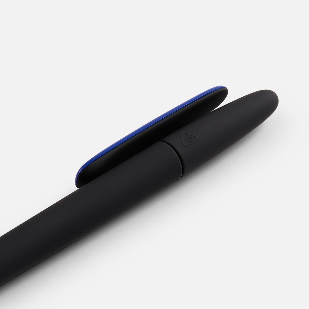 Ручка шариковая Prodir DS5 TRR-P Soft Touch, черная с синим / Миниатюра WWW (1000)