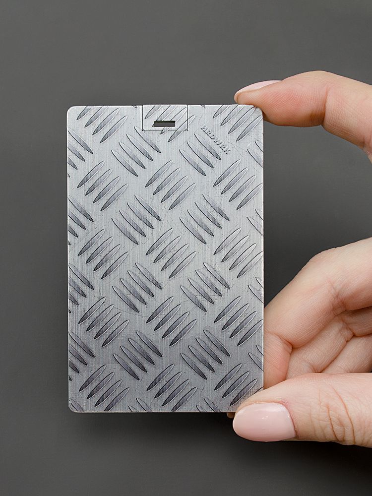 Флешка Hard Work, 16 Гб, серебристая / Миниатюра WWW (1000)