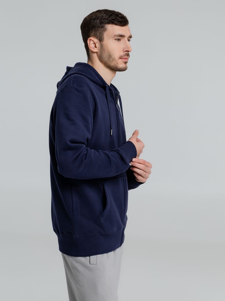 Толстовка с капюшоном на молнии унисекс King, темно-синяя / Миниатюра WWW (1000)