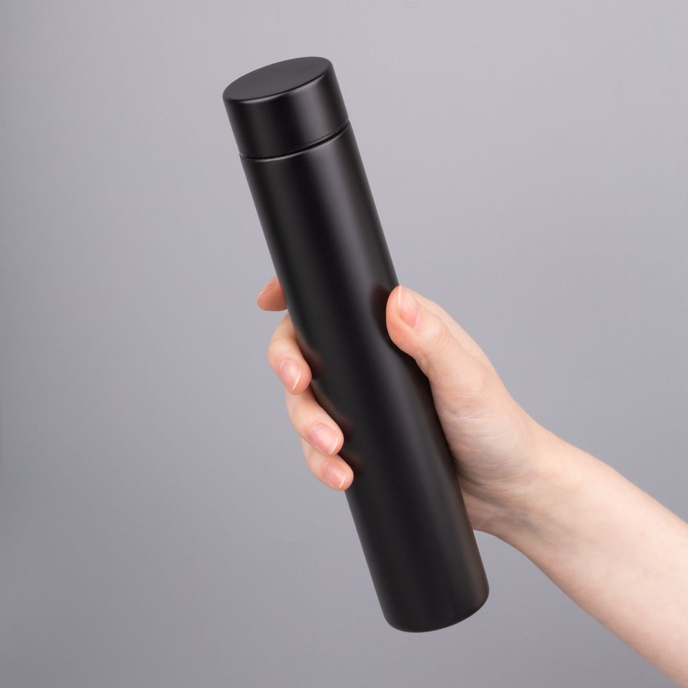 Термобутылка Metropolis, черная / Миниатюра WWW (1000)