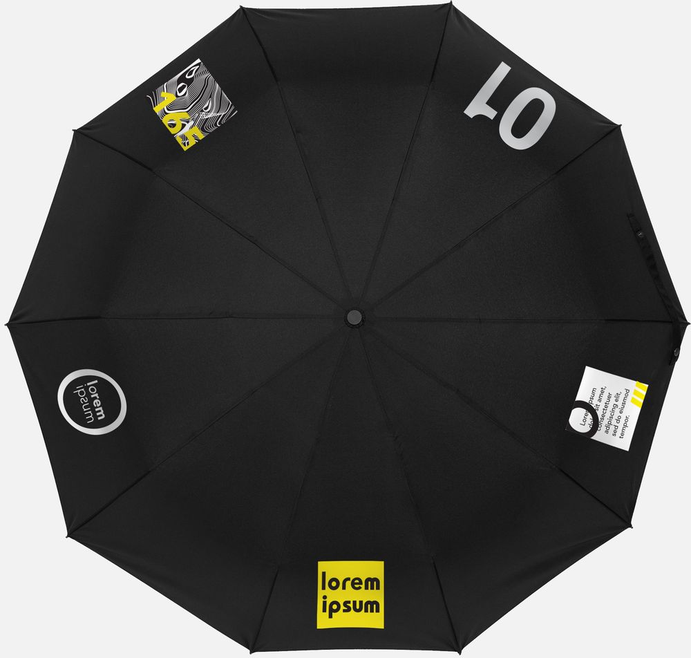 Зонт складной Cloudburst в подарочной упаковке, темно-синий / Миниатюра нанесения (1000)