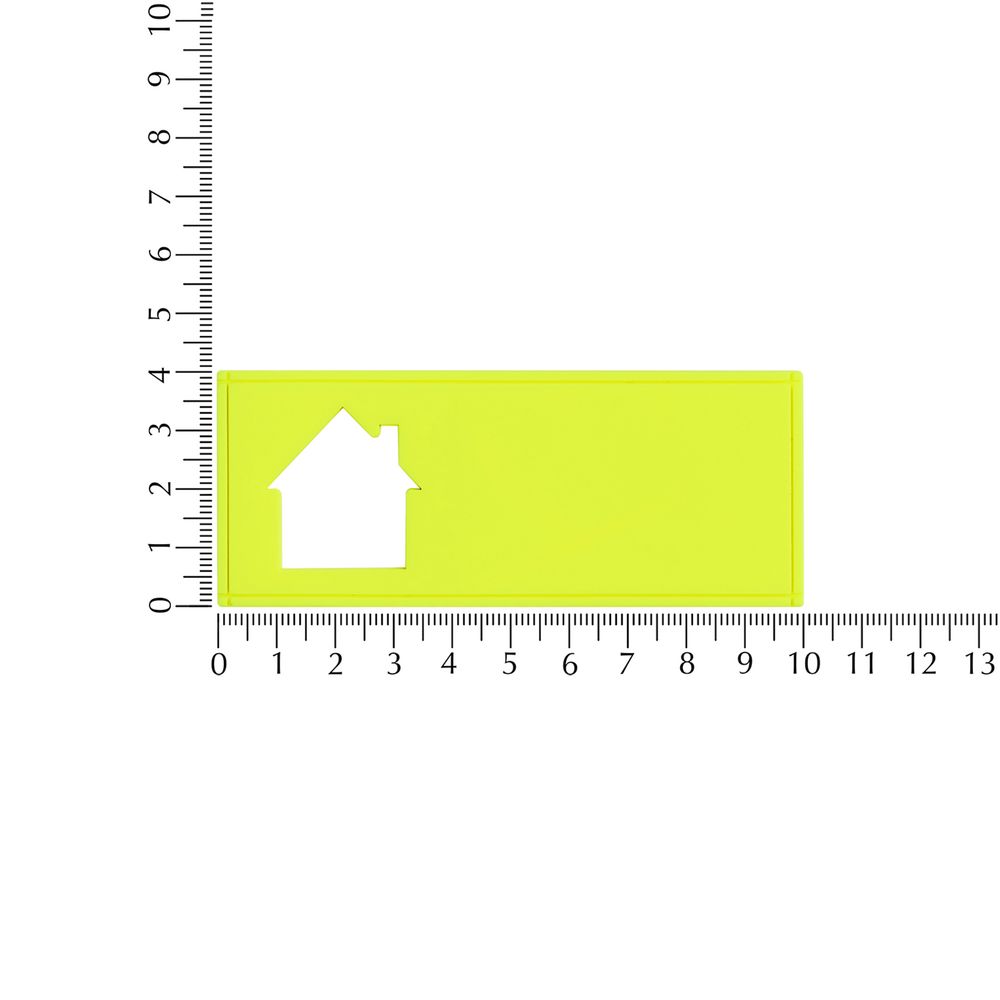 Лейбл из ПВХ с вырезом «Дом», желтый неон / Миниатюра WWW (1000)