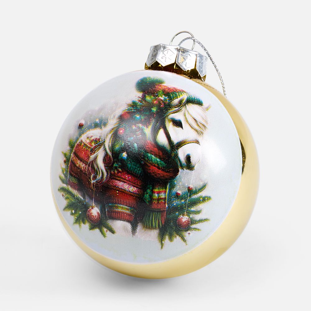 Елочный шар Finery Gloss, 10 см, глянцевый золотистый / Миниатюра WWW (1000)